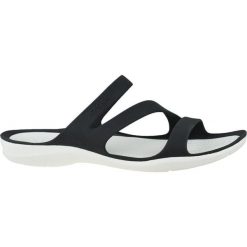 Klapki damskie Crocs Swiftwater Sandal W. Czarne klapki Crocs, bez wzorów, z materiału, bez obcasa, bez zapięcia. Za 255.00 zł.