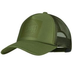 Czapka z daszkiem dla dorosłych Buff Trucker Cap. Zielone czapki z daszkiem Buff, bez wzorów, z materiału, sportowe. Za 131.00 zł.