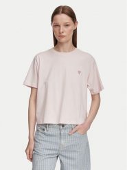 Guess Jeans T-Shirt W4YI05 K8HM0 Różowy jasny Boxy Fit. Czerwone t-shirty Guess Jeans, m, z aplikacjami, z bawełny, bez kołnierzyka, bez ramiączek. Za 129.99 zł.