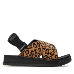 Sandały Shaka. Brązowe sandały Shaka, bez wzorów, bez obcasa, na płaskiej podeszwie, bez zapięcia. Za 459.99 zł.