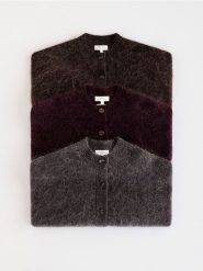 Kardigan z moherem - ciemnoszary. Szare swetry Reserved, l, bez wzorów, z dzianiny, bez ramiączek. Za 399.99 zł.