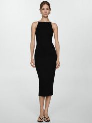 Mango Sukienka letnia Cancun 77072922 Czarny Slim Fit. Czarne sukienki Mango, xxl, bez wzorów, z bawełny, bez kołnierzyka, bez ramiączek. Za 49.99 zł.