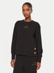 Armani Exchange Bluza 6DYM50 YJEGZ 1200 Czarny Regular Fit. Czarne bluzy Armani Exchange, s, bez wzorów, z syntetyku, bez kaptura. Za 319.99 zł.