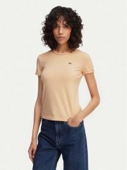 Lacoste T-Shirt TF5289 Pomarańczowy jasny Slim Fit. Brązowe t-shirty Lacoste, bez wzorów, z bawełny, bez kołnierzyka, bez ramiączek. Za 206.99 zł.