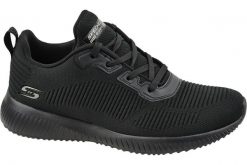 Buty do chodzenia, Skechers Bobs Squad 32504-BBK. Czarne buty treningowe Skechers, bez wzorów, z materiału, przed kostkę, bez zapięcia, trekkingowe. Za 269.99 zł.
