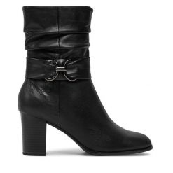 Botki Caprice. Czarne botki Caprice, bez wzorów, bez obcasa, na słupku, bez zapięcia. Za 349.99 zł.