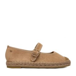 Espadryle Roxy. Brązowe espadryle Roxy, bez wzorów, bez obcasa. Za 129.99 zł.