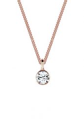 Elli Damski Basic soliter zawieszka z kryształami w pozłacanym różowym złotem srebrze 925 Sterling Silver Naszyjniki 1 ct. Czerwone naszyjniki Elli, z materiału, z kryształem, pozłacane. Za 283.99 zł.