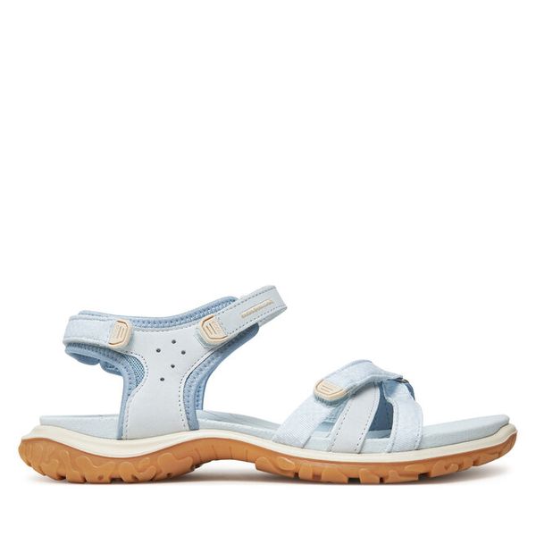 Sandały ECCO. Niebieskie sandały ECCO, bez wzorów, bez obcasa, na płaskiej podeszwie, bez zapięcia. Za 369.99 zł.