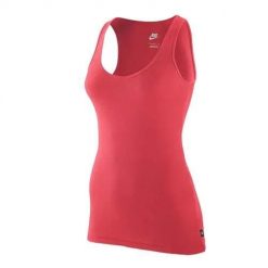 Koszulka treningowa damska Nike 545209610. Czerwone t-shirty sportowe Nike, l, bez wzorów, z materiału, bez ramiączek, na fitness i siłownię. Za 129.00 zł.