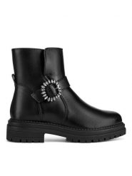 Sergio Bardi Botki RST-E1057-04SB Czarny. Czarne botki Sergio Bardi, bez wzorów, bez obcasa, na płaskiej podeszwie, bez zapięcia. Za 184.99 zł.