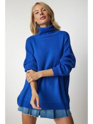 Happiness Istanbul Sweter w kolorze niebieskim rozmiar: onesize. Niebieskie swetry Happiness Istanbul, bez wzorów, ze splotem, bez ramiączek. Za 78.10 zł.