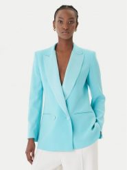 Marella Marynarka Giugno 2613041132 Turkusowy Regular Fit. Niebieskie marynarki i żakiety Marella, bez wzorów, z acetatu, bez ramiączek. Za 1,879.00 zł.