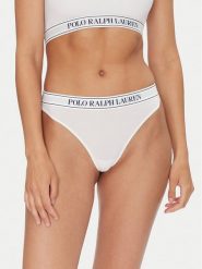 Polo Ralph Lauren Stringi 4P0483 Biały. Białe stringi Polo Ralph Lauren, bez wzorów, z syntetyku. Za 89.99 zł.