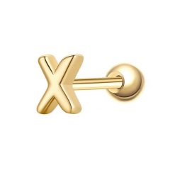 Glanzstücke München Piercing Litera X ze srebra próby 925 w kolorze zlotym Kolczyki 1 ct Damski. Żółte kolczyki Glanzstücke München, pozłacane. Za 110.49 zł.
