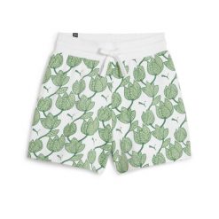 Spodenki Puma Ess Blossom 5 Aop Shorts Tr, Kobiety. Zielone szorty sportowe Puma, bez wzorów, na fitness i siłownię. Za 96.99 zł.