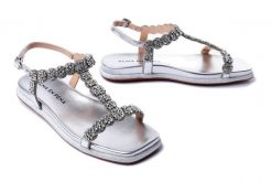ALMA EN PENA V240841 diva silver, sandały damskie. Szare sandały Alma En Pena, bez wzorów, bez obcasa, bez zapięcia. Za 559.90 zł.