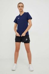 Adidas Performance t-shirt bawełniany kolor granatowy. Niebieskie t-shirty adidas Performance, bez wzorów, z bawełny, bez kołnierzyka, bez ramiączek. Za 99.99 zł.