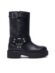 Tommy Jeans Botki Tjw Urban Biker Boot Leather EN0EN02728 Czarny. Czarne botki Tommy Jeans, bez wzorów, z jeansu, bez obcasa, na płaskiej podeszwie, bez zapięcia. Za 449.99 zł.