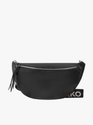 Pojemna nerka-crossbody. Czarne nerki i saszetki Ryłko, bez wzorów, ze skóry, duże, bez dodatków. Za 299.99 zł.