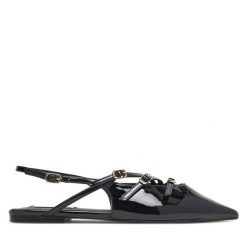 Sandały Steve Madden. Czarne sandały Steve Madden, bez wzorów, bez obcasa, na płaskiej podeszwie, bez zapięcia. Za 329.99 zł.