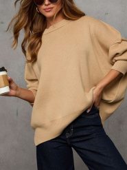 Milan Kiss Sweter w kolorze karmelowym rozmiar: M. Brązowe swetry Milan Kiss, m, bez wzorów, z bawełny, bez ramiączek. Za 218.57 zł.