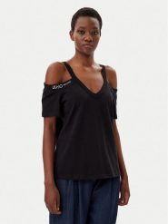 Liu Jo Sport T-Shirt TA5271 JS003 Czarny Regular Fit. Czarne t-shirty sportowe Liu Jo Sport, xs, bez wzorów, z bawełny, bez ramiączek. Za 269.99 zł.