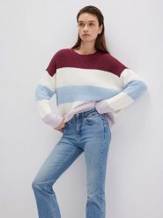 MAVI Sweter w kolorze bordowo-biało-błękitnym rozmiar: XS. Białe swetry Mavi, xs, bez wzorów, z bawełny, bez ramiączek. Za 129.95 zł.