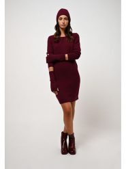 AUTHENTIC CASHMERE Kaszmirowa sukienka "Armet" w kolorze bordowym rozmiar: M. Czerwone sukienki AUTHENTIC CASHMERE, m, bez wzorów, z kaszmiru, bez kołnierzyka, bez ramiączek, mini. Za 361.13 zł.