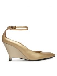 PINKO Czółenka Gwen 05 SD0643P050 Złoty. Żółte czółenka Pinko, bez wzorów, ze skóry, bez obcasa, bez zapięcia. Za 1,179.00 zł.
