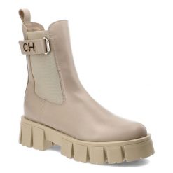 Beżowe Botki Chebello Modne Workery Damskie. Brązowe botki CheBello, bez wzorów, klasyczne, bez obcasa, bez zapięcia. Za 459.00 zł.