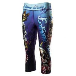 Legginsy sportowe damskie EXTREME HOBBY SKULL 2 3/4. Niebieskie bielizna termoaktywna damska EXTREME HOBBY, bez wzorów, z elastanu, sportowe. Za 179.00 zł.