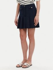 Tommy Hilfiger Spódnica plisowana WW0WW44731 Granatowy Regular Fit. Niebieskie spódnice Tommy Hilfiger, bez wzorów, z syntetyku, plisowane. Za 459.99 zł.