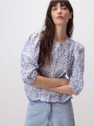 Koszula z bufiastymi rękawami - wielobarwny. Koszule Reserved, l, bez wzorów, z bawełny, bez kołnierzyka, bez ramiączek. Za 149.99 zł.