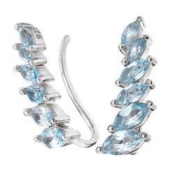 TAYA Srebrne kolczyki blue topaz nausznice 1,6 ct. Niebieskie kolczyki Braccatta, z topazem, srebrne. Za 345.00 zł.