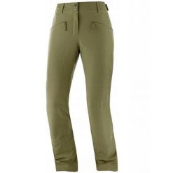 Spodnie zimowe na narty i snowboard damskie Salomon EDGE. Zielone spodnie narciarskie Salomon, bez wzorów, z elastanu, narciarskie. Za 299.00 zł.