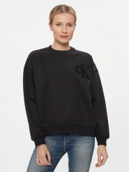 Calvin Klein Jeans Bluza Chenille J20J221729 Czarny Regular Fit. Czarne bluzy Calvin Klein Jeans, l, bez wzorów, z jeansu, bez kaptura. Za 259.99 zł.