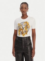 Versace Jeans Couture T-Shirt 80HAHE01 CJ02E Biały Slim Fit. Białe t-shirty Versace Jeans Couture, m, bez wzorów, z bawełny, bez kołnierzyka, bez ramiączek. Za 739.99 zł.