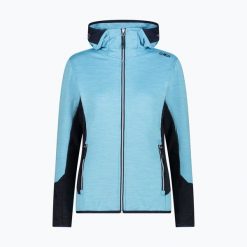 Bluza damska CMP. Niebieskie bluzy CMP, bez wzorów, sportowe, bez ramiączek, bez kaptura. Za 269.99 zł.