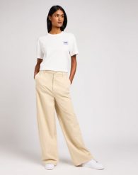 LEE CHINO RELAXED DAMSKIE SPODNIE MATERIAŁOWE MATERIAŁ GREIGE 112349015 L34M016112. Chinosy Lee, bez wzorów, z materiału. Za 219.99 zł.