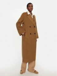 IVY OAK Płaszcz wełniany Clara IO111105 Brązowy Oversize. Brązowe płaszcze IVY & OAK, na zimę, bez wzorów, z wełny, bez kaptura. Za 2,249.00 zł.