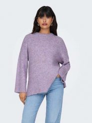 ONLY Sweter w kolorze fioletowym rozmiar: XS. Różowe swetry ONLY, xs, bez wzorów, z wełny, bez ramiączek. Za 66.47 zł.