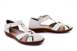 RIEKER M1655-61 beige, sandały damskie. Brązowe sandały Rieker, bez wzorów, bez obcasa, bez zapięcia. Za 309.90 zł.