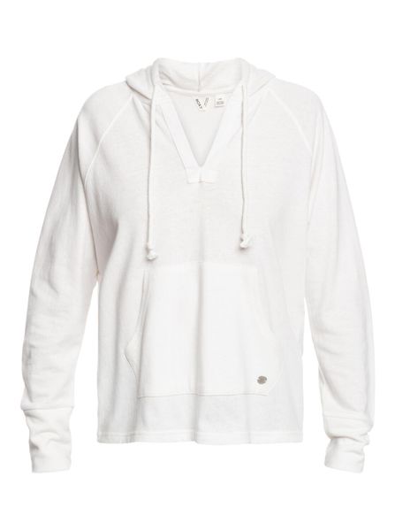 Bluza z kapturem ROXY DESTINATION SURF Biała Damska. Białe bluzy Roxy, l, bez wzorów, z bawełny, z kapturem. Za 269.75 zł.