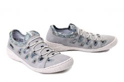 RIEKER 54551-41 grey, półbuty damskie. Szare półbuty wsuwane Rieker, na lato, bez wzorów, bez obcasa. Za 319.90 zł.