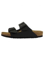 Birkenstock Klapki "Arizona" w kolorze czarnym rozmiar: 49. Czarne klapki Birkenstock, bez wzorów, klasyczne, z otwartym noskiem, bez obcasa, bez zapięcia. Za 214.19 zł.