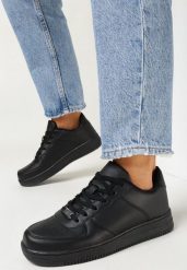 Czarne Sneakersy na Grubej Podeszwie Alisiva. Czarne buty sportowe lifestyle Born2be, bez wzorów, sportowe, bez zapięcia. W wyprzedaży za 93.49 zł.