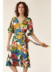 TATUUM Sukienka ze wzorem rozmiar: 40. Sukienki Tatuum, na imprezę, s, bez wzorów, z tkaniny, klasyczne, bez kołnierzyka, bez ramiączek, midi. Za 119.12 zł.