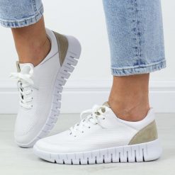 Białe skórzane półbuty damskie Filippo Dp6035/24. Białe półbuty wsuwane Filippo, na jesień, bez wzorów, z materiału, eleganckie, bez obcasa. Za 199.00 zł.