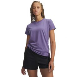 Koszulka Under Armour Ua Rival Core Ss Damskie. Fioletowe t-shirty sportowe Under Armour, m, bez wzorów, z bawełny, bez ramiączek. Za 225.99 zł.